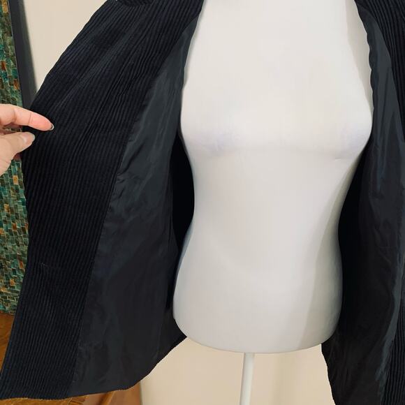 Banana Republic Size 6 Women's One Button Corduroy Blazer Jacket Black Business - Picture 8 of 12